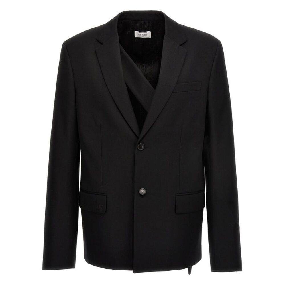 Off-White Black Wool Men's Blazer